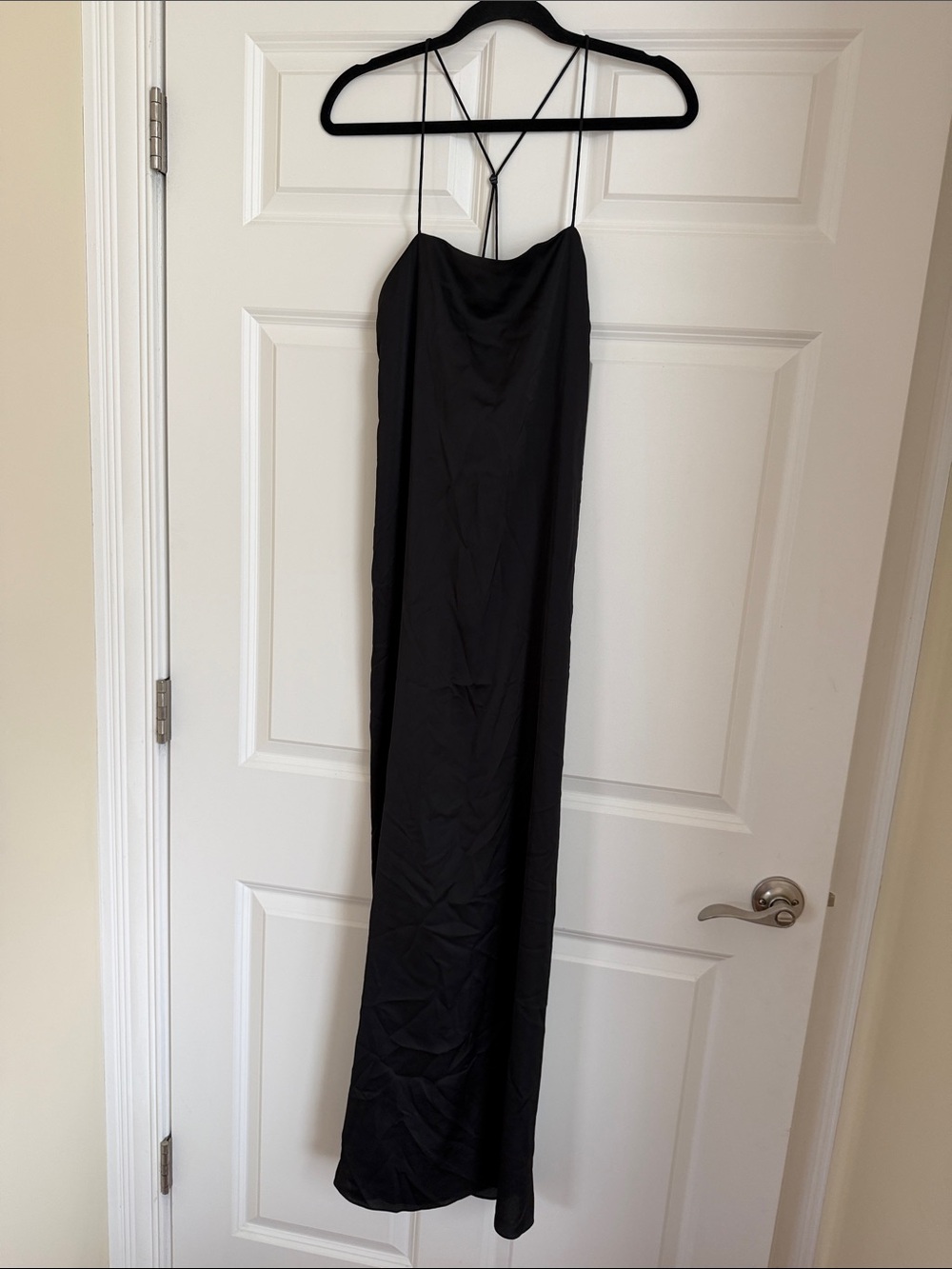 COS Black Maxi Slip Dress with Delicate Straps